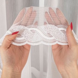 Firanka haftowana ze wzorem na samym dole, wys. 160cm, kolor biały 013417/MIR/001/000160/1