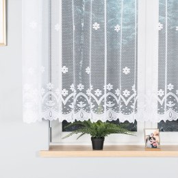 Firanka żakardowa ze wzorem pasowym, wys. 140cm, kolor biały 004421/000/001/000140/1