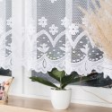 Firanka żakardowa ze wzorem pasowym, wys. 140cm, kolor biały 004421/000/001/000140/1