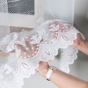 Firanka żakardowa ze wzorem pasowym, wys. 140cm, kolor biały 004421/000/001/000140/1