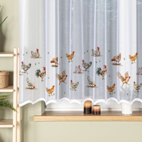 KURY Firanka żakardowa gotowa na prosto, 160x300cm, kolor biały P00298/FBP/001/300160/1 KURY Firanka żakardowa gotowa na prosto, 160x300cm, kolor biały P00298/FBP/001/300160/1
