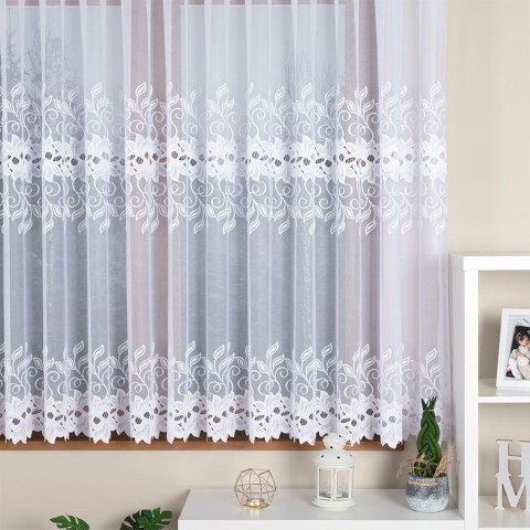 BASTIA Firanka żakardowa gotowa , 160x400cm, kolor biały 648107/FBP/001/400160/1 BASTIA Firanka żakardowa gotowa , 160x400cm, kolor biały 648107/FBP/001/400160/1