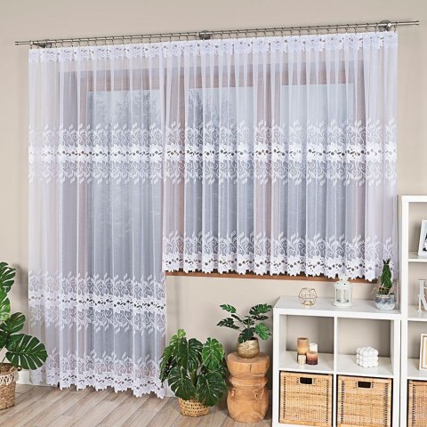 BASTIA Firanka żakardowa gotowa , 160x400cm, kolor biały 648107/FBP/001/400160/1 BASTIA Firanka żakardowa gotowa , 160x400cm, kolor biały 648107/FBP/001/400160/1