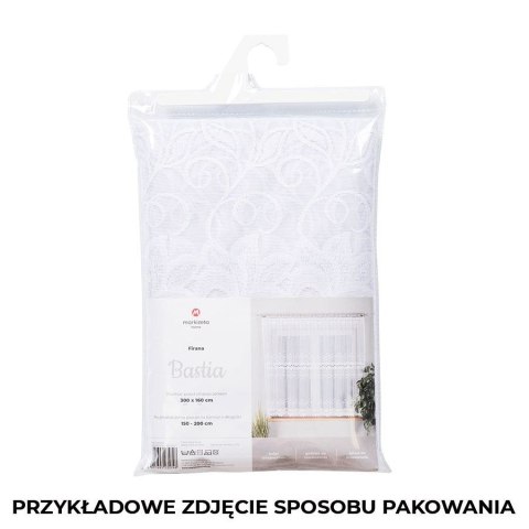 BASTIA Firanka żakardowa gotowa, 120x300cm, kolor biały 648107/FBL/001/300120/1 BASTIA Firanka żakardowa gotowa, 120x300cm, kolor biały 648107/FBL/001/300120/1