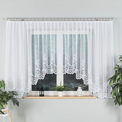 BERENIKA Firanka żakardowa gotowa, 160x530cm, kolor biały 004304/FBL/001/530160/1 BERENIKA Firanka żakardowa gotowa, 160x530cm, kolor biały 004304/FBL/001/530160/1