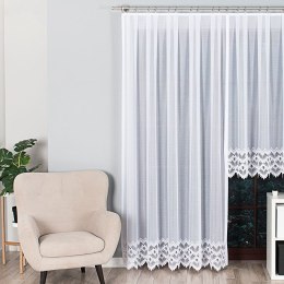 FELICJA Firanka żakardowa gotowa ze wzorem na samym dole , 250x200cm, kolor biały 018989/FBP/0