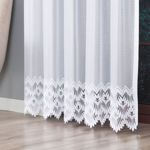 FELICJA Firanka żakardowa gotowa ze wzorem na samym dole , 250x200cm, kolor biały 018989/FBP/0 FELICJA Firanka żakardowa gotowa ze wzorem na samym dole , 250x200cm, kolor biały 018989/FBP/0