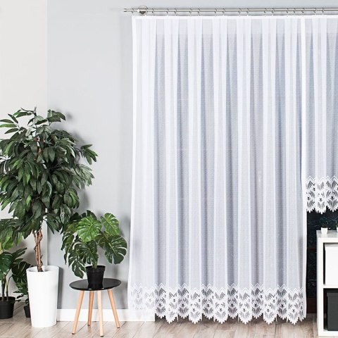 FELICJA Firanka żakardowa gotowa ze wzorem na samym dole , 250x300cm, kolor biały 018989/FBP/0 FELICJA Firanka żakardowa gotowa ze wzorem na samym dole , 250x300cm, kolor biały 018989/FBP/0