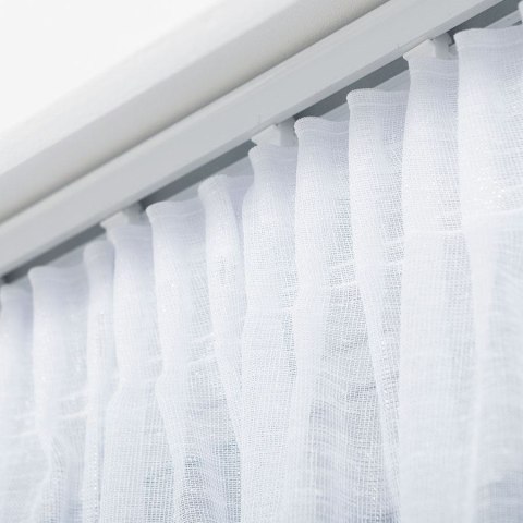 Firanka fantazyjna ze wzorem na samym dole z ołowianką, wys. 250cm, kolor 003 biały ze złotym pasem 000641/000/003/000250/1 Firanka fantazyjna ze wzorem na samym dole z ołowianką, wys. 250cm, kolor 003 biały ze złotym pasem 000641/000/003/000250/1