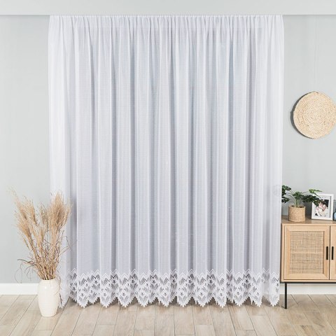 FELICJA Firanka żakardowa ze wzorem na samym dole, wys. 250cm, kolor biały 018989/000/001/000250/1 FELICJA Firanka żakardowa ze wzorem na samym dole, wys. 250cm, kolor biały 018989/000/001/000250/1