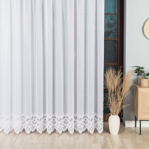 FELICJA Firanka żakardowa ze wzorem na samym dole, wys. 250cm, kolor biały 018989/000/001/000250/1 FELICJA Firanka żakardowa ze wzorem na samym dole, wys. 250cm, kolor biały 018989/000/001/000250/1