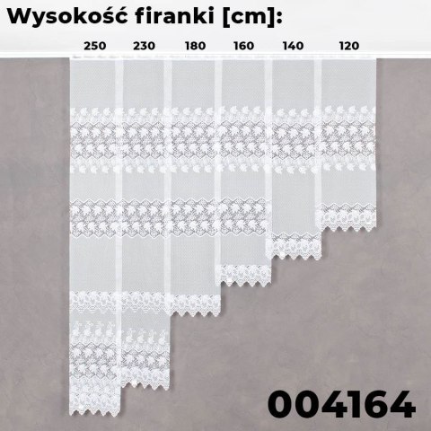 Firanka żakardowa, pasowa, wys. 120cm, kolor biały 004164/000/001/000120/1 Firanka żakardowa, pasowa, wys. 120cm, kolor biały 004164/000/001/000120/1