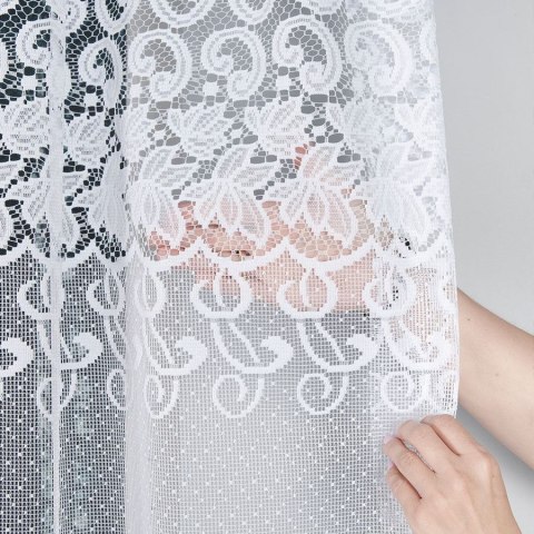 Firanka żakardowa, pasowa, wys. 150cm, kolor biały 004465/000/001/000150/1 Firanka żakardowa, pasowa, wys. 150cm, kolor biały 004465/000/001/000150/1
