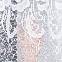 Firanka żakardowa ze wzorem pasowym, wys. 170cm, kolor biały 049312/000/001/000170/1