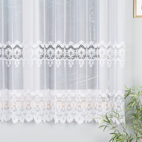 Firanka żakardowa pasowa, wys. 180cm, kolor biały 018982/000/001/000180/1 Firanka żakardowa pasowa, wys. 180cm, kolor biały 018982/000/001/000180/1