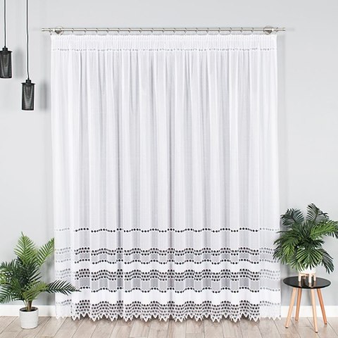 Firanka żakardowa, pasowa, wys. 230cm, kolor biały 018669/000/001/000230/1