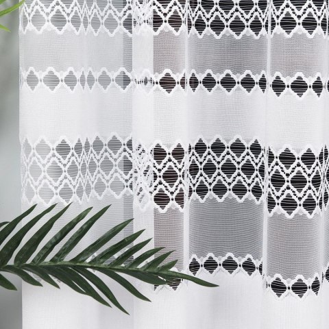 Firanka żakardowa, pasowa, wys. 230cm, kolor biały 018669/000/001/000230/1