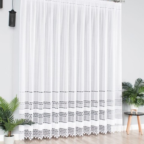 Firanka żakardowa, pasowa, wys. 230cm, kolor biały 018669/000/001/000230/1
