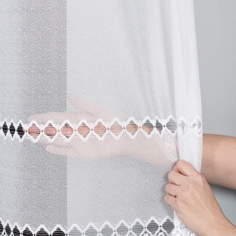 Firanka żakardowa, pasowa, wys. 230cm, kolor biały 018669/000/001/000230/1