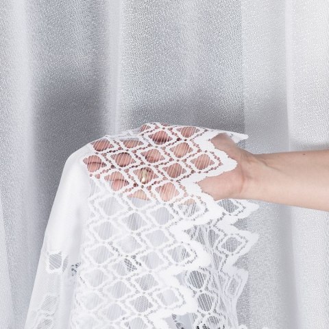 Firanka żakardowa, pasowa, wys. 230cm, kolor biały 018669/000/001/000230/1