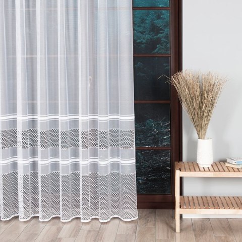 Firanka żakardowa, pasowa, wys. 250cm, kolor biały 018601/000/001/000250/1 Firanka żakardowa, pasowa, wys. 250cm, kolor biały 018601/000/001/000250/1