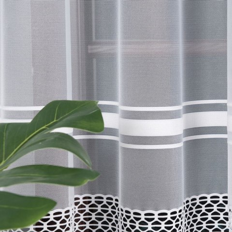 Firanka żakardowa, pasowa, wys. 250cm, kolor biały 018601/000/001/000250/1 Firanka żakardowa, pasowa, wys. 250cm, kolor biały 018601/000/001/000250/1