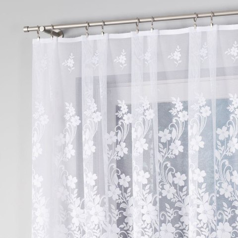 Firanka żakardowa ze wzorem po całości, wys. 120cm, kolor biały 023092/000/001/000120/1