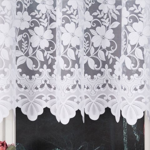 Firanka żakardowa ze wzorem po całości, wys. 120cm, kolor biały 023092/000/001/000120/1