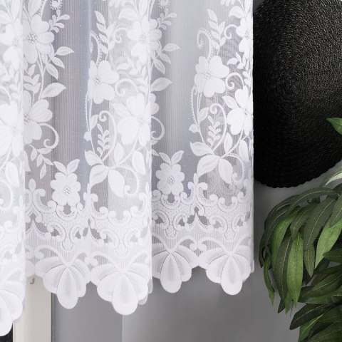 Firanka żakardowa ze wzorem po całości, wys. 120cm, kolor biały 023092/000/001/000120/1