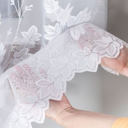 Firanka żakardowa ze wzorem po całości, wys. 150cm, kolor biały 023025/000/001/000150/1