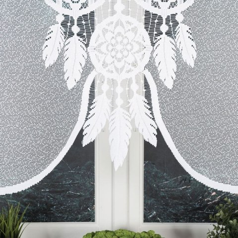 LEA Panel żakardowy gotowy, z motywem łapacza snów, 160x160cm, kolor biały 019411/PBL/001/160160/1 LEA Panel żakardowy gotowy, z motywem łapacza snów, 160x160cm, kolor biały 019411/PBL/001/160160/1