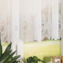Firanka haftowana ze wzorem na samym dole, wys. 120cm, kolor biały 123995/768/001/000120/1