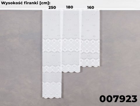 Firanka żakardowa ze wzorem pasowym, wys. 160cm, kolor biały 007923/000/001/000160/1 Firanka żakardowa ze wzorem pasowym, wys. 160cm, kolor biały 007923/000/001/000160/1