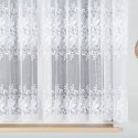 Firanka żakardowa ze wzorem pasowym, wys. 160cm, kolor biały 018227/000/001/000160/1