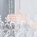 Firanka żakardowa ze wzorem pasowym, wys. 160cm, kolor biały 018227/000/001/000160/1