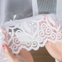 Firanka żakardowa ze wzorem pasowym, wys. 160cm, kolor biały 018227/000/001/000160/1