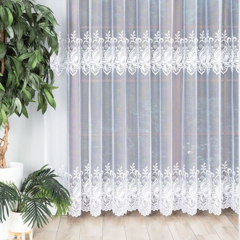 Firanka żakardowa, pasowa, wys. 250cm, kolor biały 018227/000/001/000250/1 Firanka żakardowa, pasowa, wys. 250cm, kolor biały 018227/000/001/000250/1