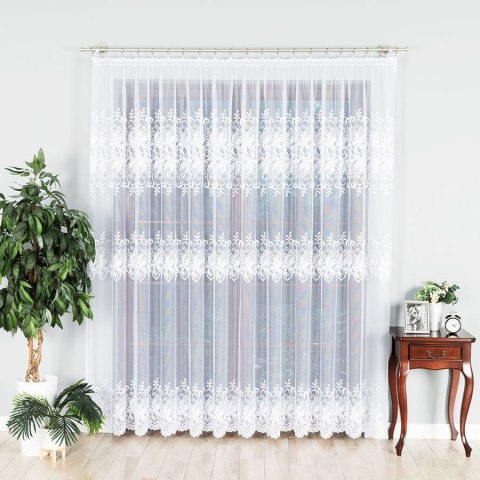 Firanka żakardowa, pasowa, wys. 250cm, kolor biały 018227/000/001/000250/1 Firanka żakardowa, pasowa, wys. 250cm, kolor biały 018227/000/001/000250/1