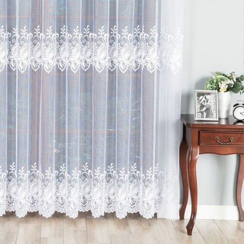 Firanka żakardowa, pasowa, wys. 250cm, kolor biały 018227/000/001/000250/1 Firanka żakardowa, pasowa, wys. 250cm, kolor biały 018227/000/001/000250/1