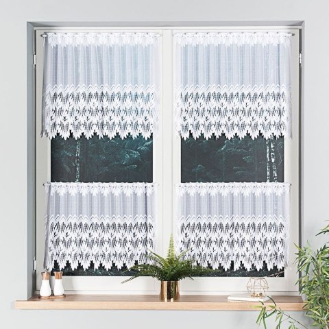 Zazdrostka żakardowa ze wzorem na samym dole, wys. 75cm, kolor biały 018989/000/001/000075/1 Zazdrostka żakardowa ze wzorem na samym dole, wys. 75cm, kolor biały 018989/000/001/000075/1