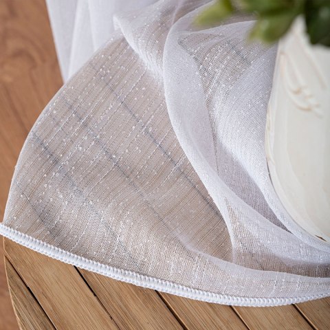 AMIRA Firanka fantazyjna z ołowianką, wys. 350cm, kolor biały 596077/OLO/001/000350/1