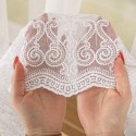 Firanka haftowana ze wzorem na samym dole, wys. 160cm, kolor biały 123597/768/001/000160/1