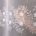 Firanka z aplikacją ze wzorem pasowym na markizecie, wys.175cm, kolor biały 112932/178/001/000175/1