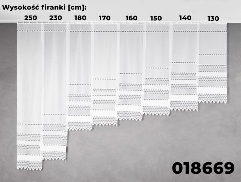 FILOMENA Firanka żakardowa ze wzorem pasowym, wys. 170cm, kolor biały 018669/000/001/000170/1 FILOMENA Firanka żakardowa ze wzorem pasowym, wys. 170cm, kolor biały 018669/000/001/000170/1
