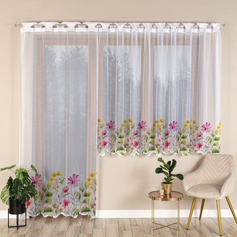 KWIATOWA ŁĄKA Firanka żakardowa gotowa, 220x145cm, kolor biały P00308/FBP/001/145220/1 KWIATOWA ŁĄKA Firanka żakardowa gotowa, 220x145cm, kolor biały P00308/FBP/001/145220/1