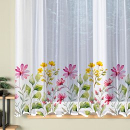 KWIATOWA ŁĄKA Firanka gotowa na prosto, 170x160cm, kolor biały P00308/FBP/001/160170/1