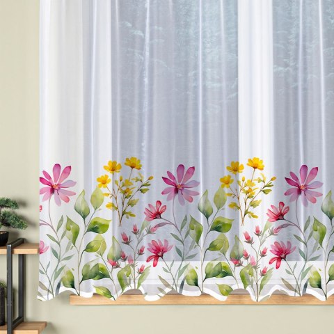 KWIATOWA ŁĄKA Firanka gotowa na prosto, 170x160cm, kolor biały P00308/FBP/001/160170/1 KWIATOWA ŁĄKA Firanka gotowa na prosto, 170x160cm, kolor biały P00308/FBP/001/160170/1