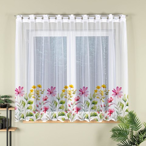 KWIATOWA ŁĄKA Firanka gotowa na prosto, 170x300cm, kolor biały P00308/FBP/001/300170/1 KWIATOWA ŁĄKA Firanka gotowa na prosto, 170x300cm, kolor biały P00308/FBP/001/300170/1