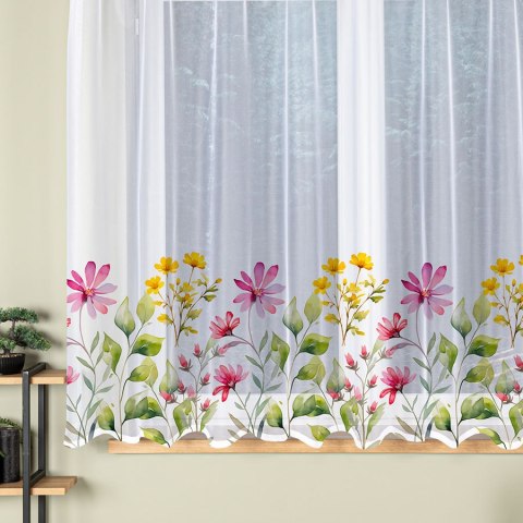 KWIATOWA ŁĄKA Firanka gotowa na prosto, 170x300cm, kolor biały P00308/FBP/001/300170/1 KWIATOWA ŁĄKA Firanka gotowa na prosto, 170x300cm, kolor biały P00308/FBP/001/300170/1