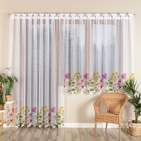 KWIATOWA ŁĄKA Firanka żakardowa gotowa, 220x300cm, kolor biały P00308/FBP/001/300220/1 KWIATOWA ŁĄKA Firanka żakardowa gotowa, 220x300cm, kolor biały P00308/FBP/001/300220/1